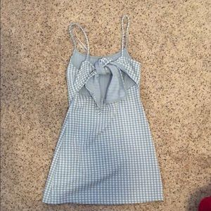 Topshop Blue Gingham Dress